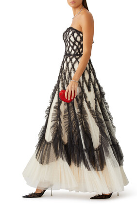 Rosella Ruffle Strapless Gown